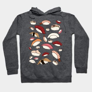 A Bunch of Sushi Drawings: Tuna, Salmon, Scallops, shrimp, eel, and Hoodie